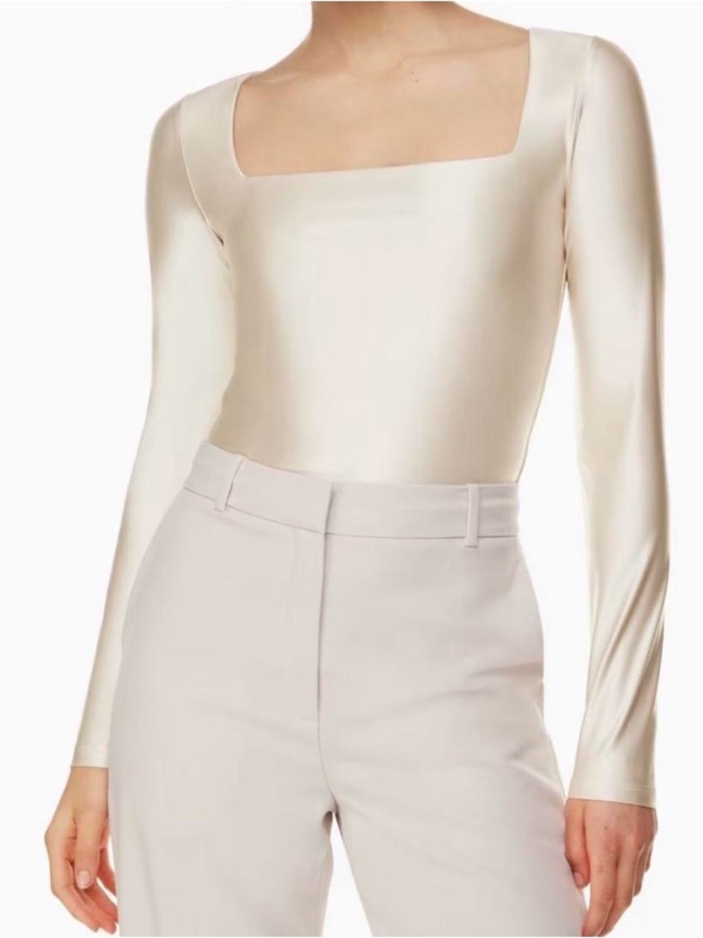 NWT Aritzia Babaton Satinette Squareneck Longsleeve